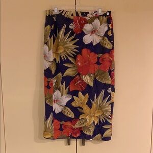 Tropical Floral Midi Skirt — M-L